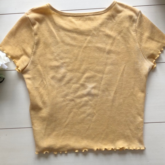 💘NWOT!! AE Waffle Knit Lettuce Hem Tee - Picture 8 of 8
